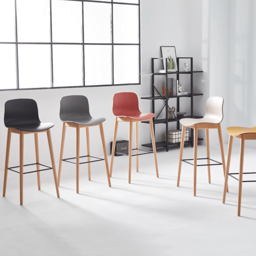 Hay Wooden Plastic High Bar Stool Chair - Gavisco Office Furniture