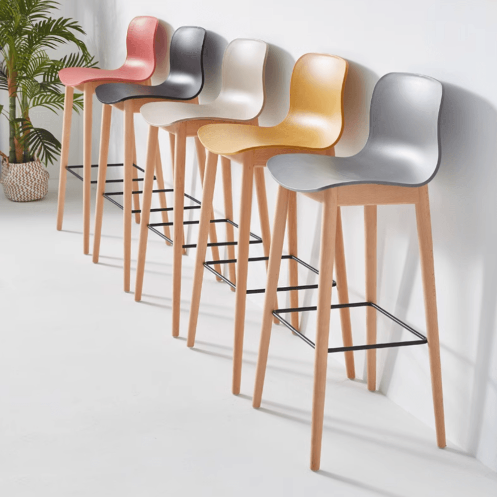 Hay Wooden Plastic High Bar Stool Chair - Gavisco Office Furniture