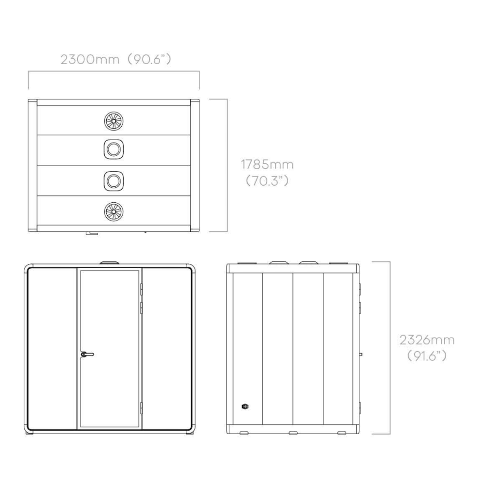 Hecor ZUM-L Office Soundproof Privacy Silence Pod for 4-Person