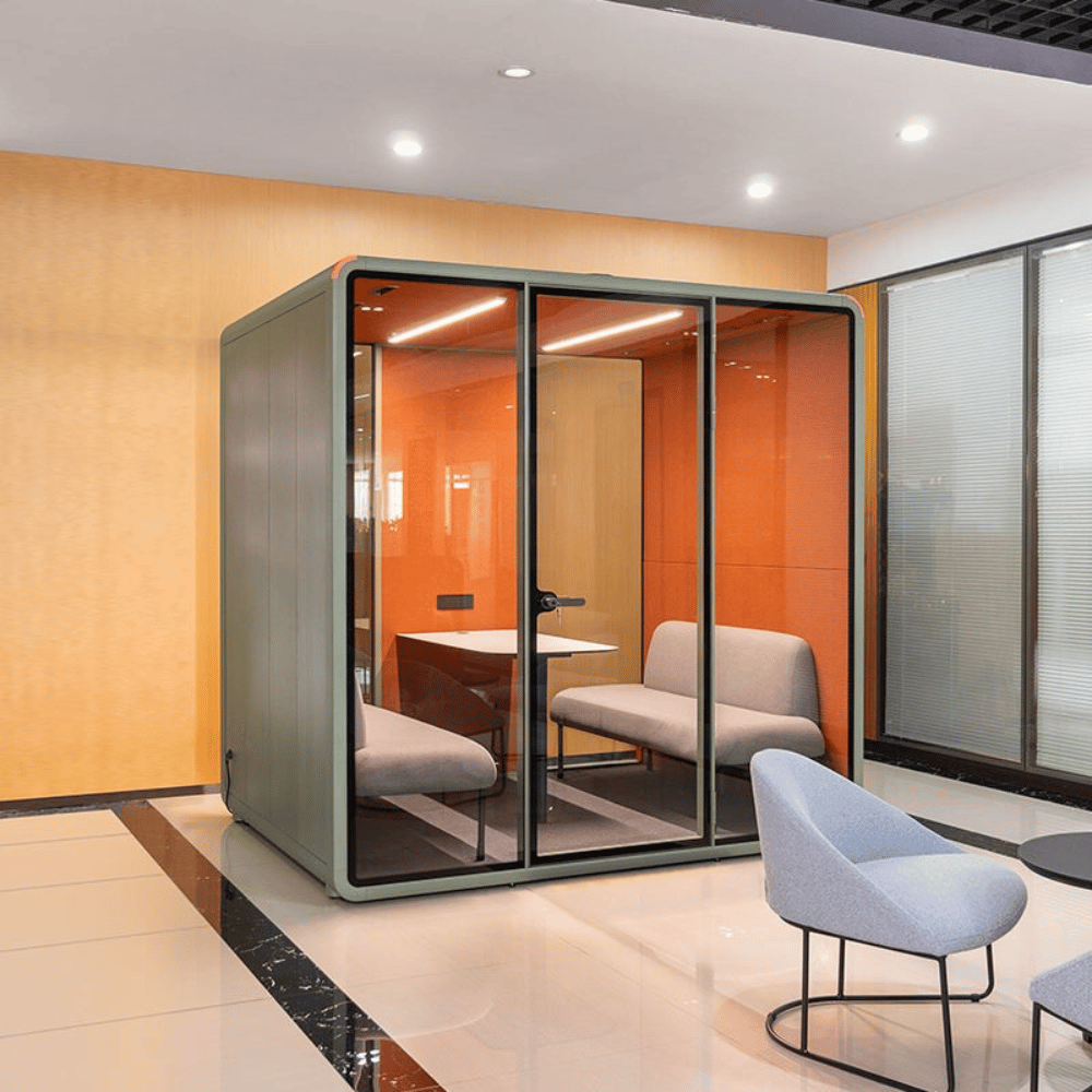 Hecor ZUM-L Office Soundproof Privacy Silence Pod for 4-Person