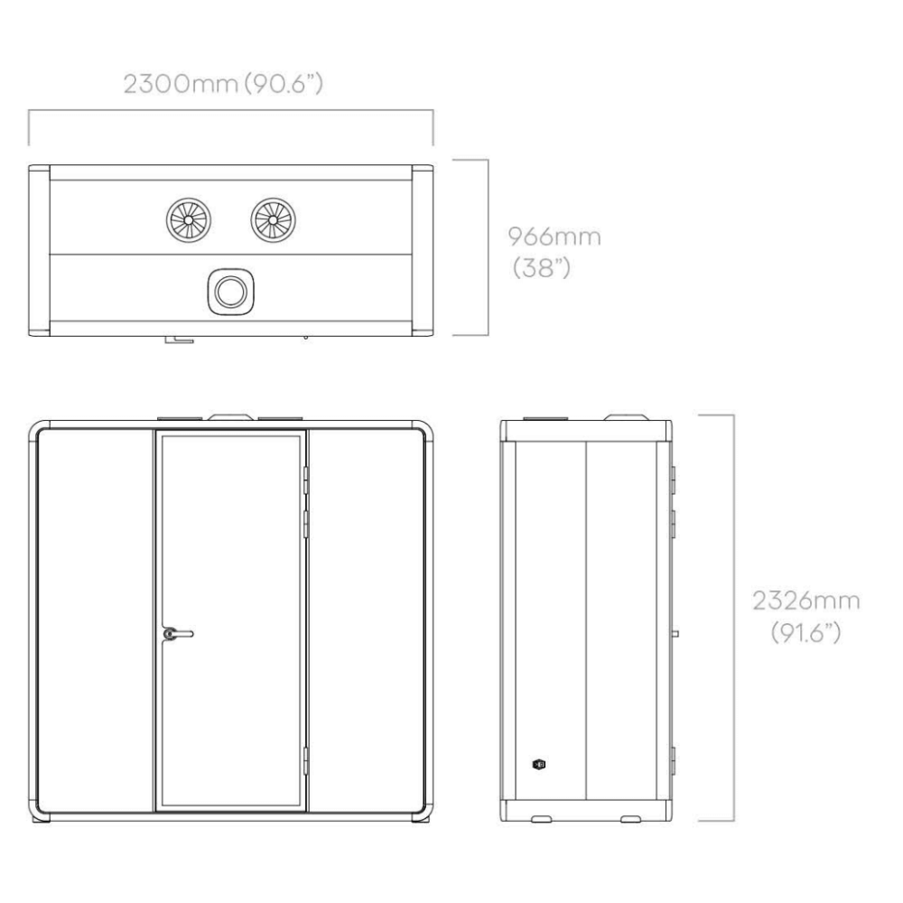 Hecor ZUM-SL Office Soundproof Privacy Silence Pod for 2-Person