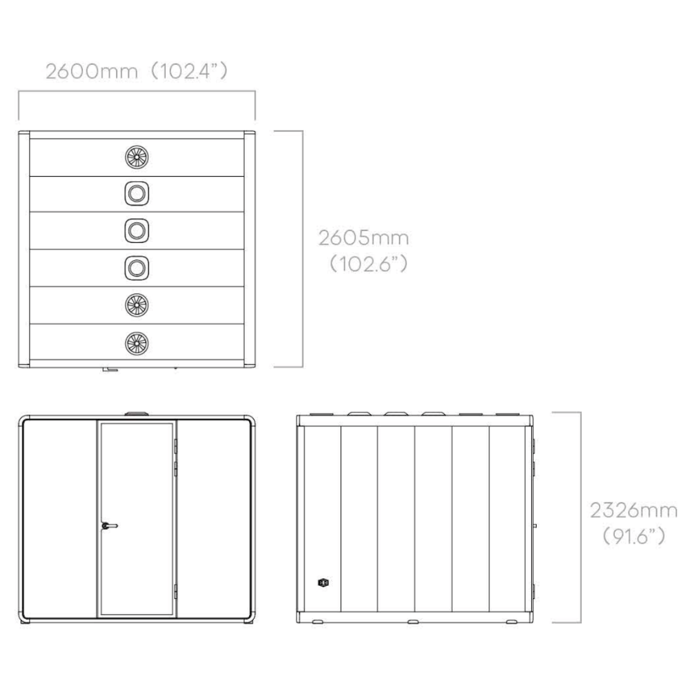 Hecor ZUM-XL Office Soundproof Privacy Silence Pod for 6-Person