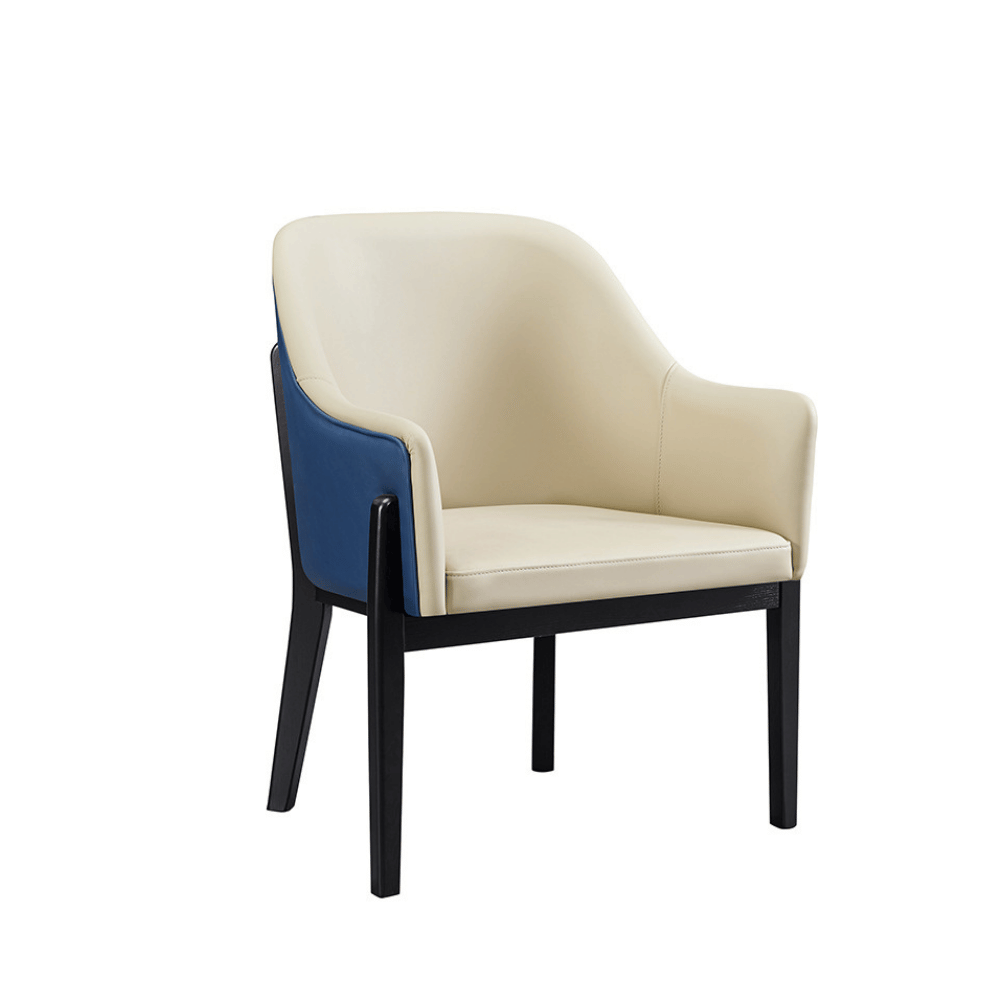 Heine Modern Leather Hotel Solid Wood Dining Armchair