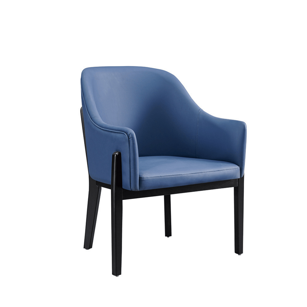 Heine Modern Leather Hotel Solid Wood Dining Armchair