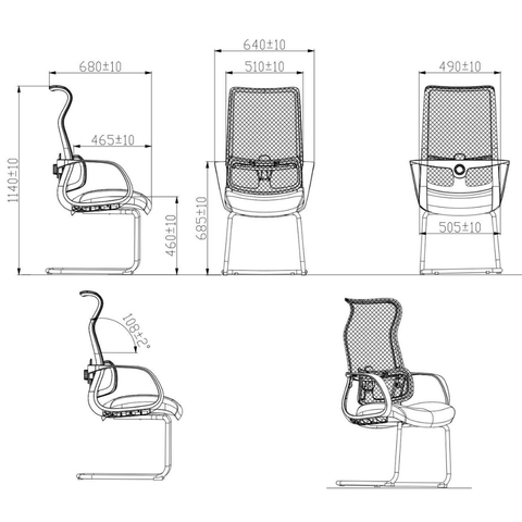 Hertz-V High Back Office Cantilever Chair
