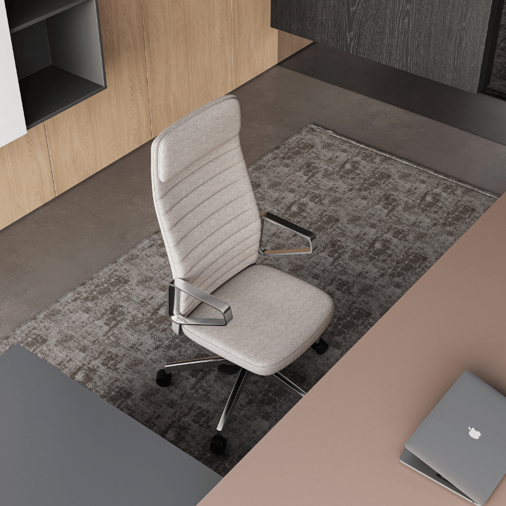 Honto-V Mid Back Leather Cantilever Chair