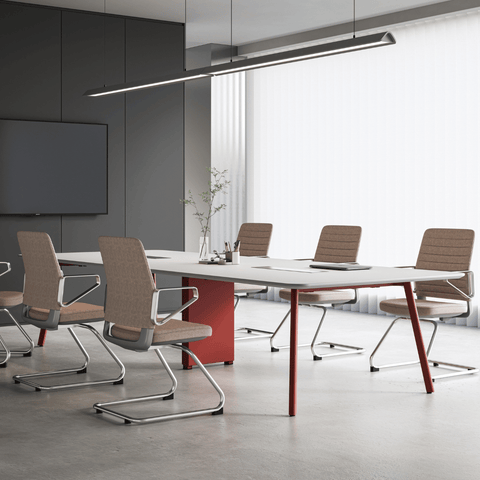 Honto-V Mid Back Leather Cantilever Chair
