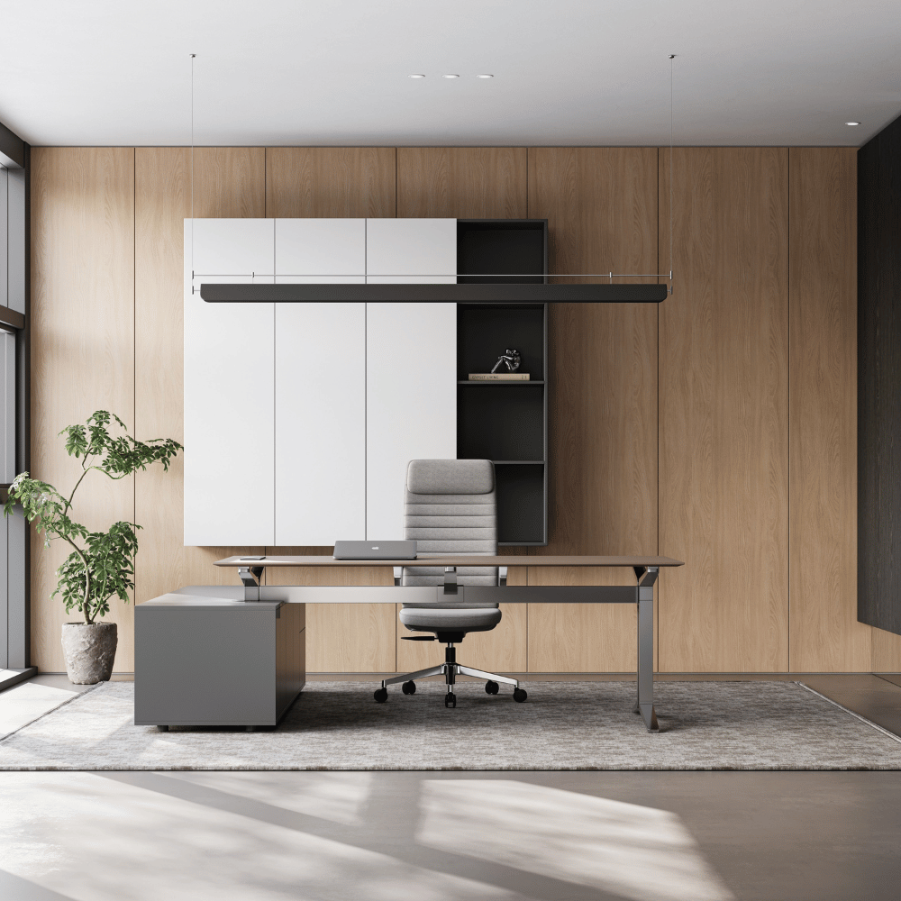 Honto-V Mid Back Leather Cantilever Chair