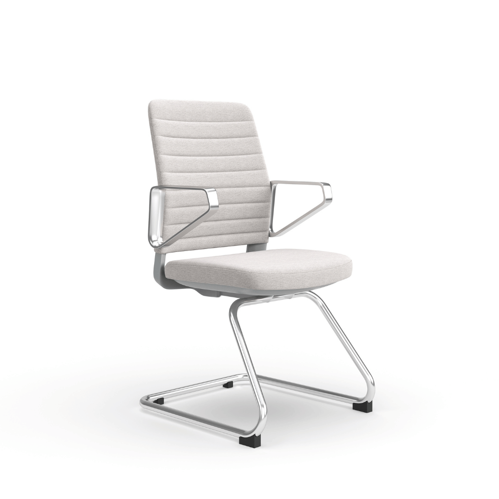 Honto-V Mid Back Leather Cantilever Chair