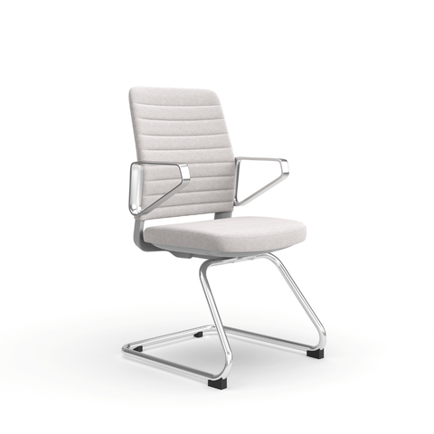 Honto-V Mid Back Leather Cantilever Chair
