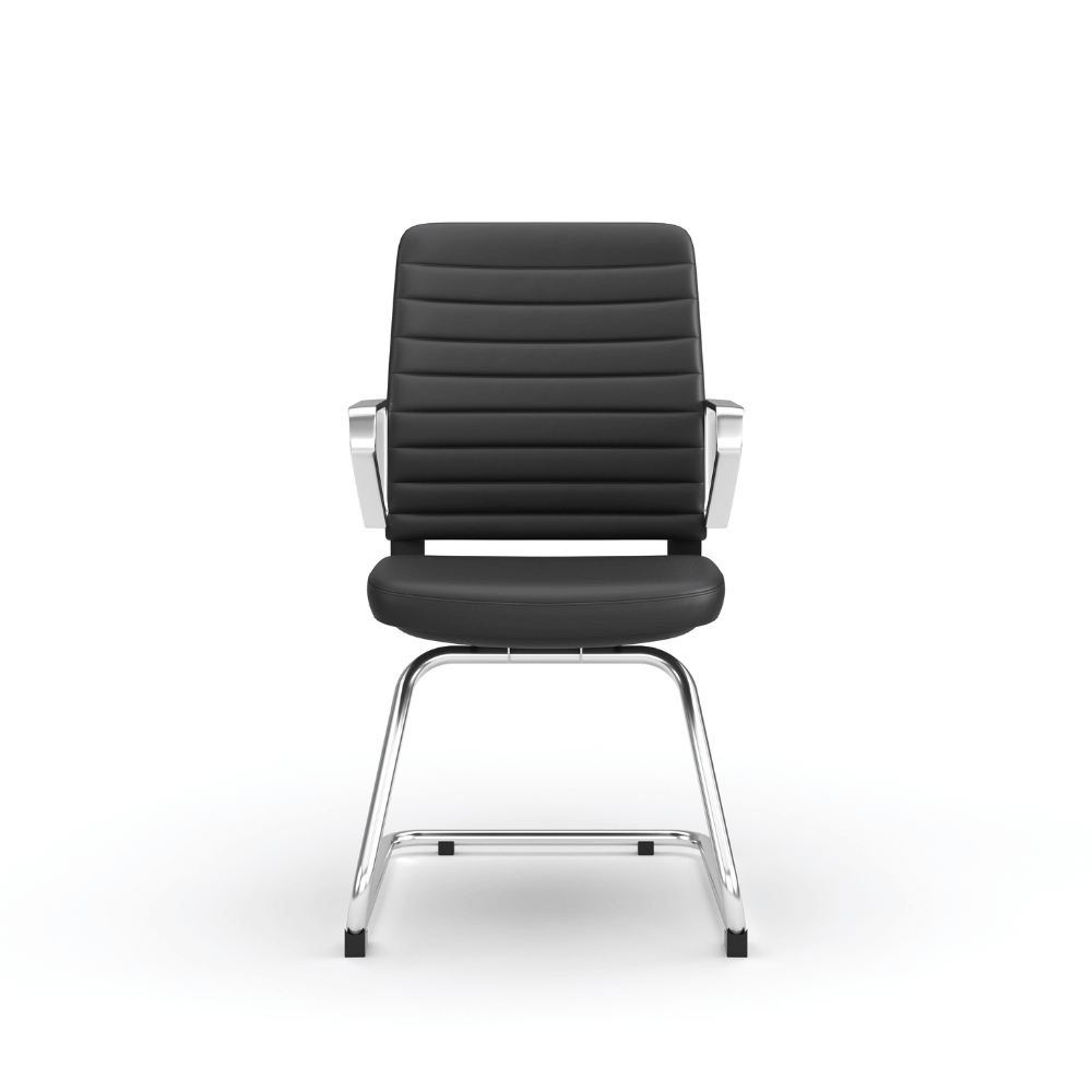 Honto-V Mid Back Leather Cantilever Chair