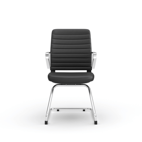 Honto-V Mid Back Leather Cantilever Chair