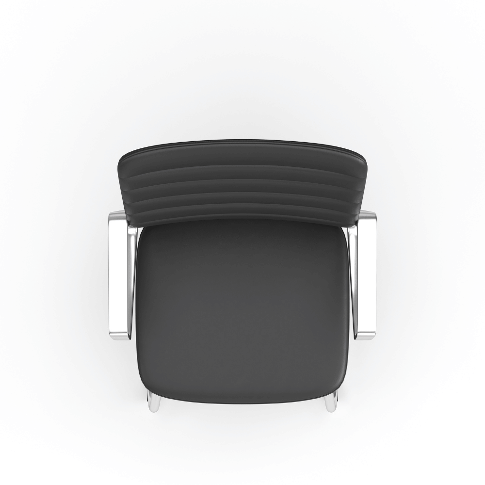 Honto-V Mid Back Leather Cantilever Chair