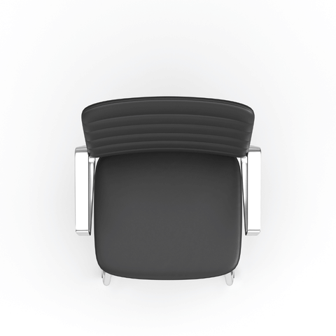 Honto-V Mid Back Leather Cantilever Chair