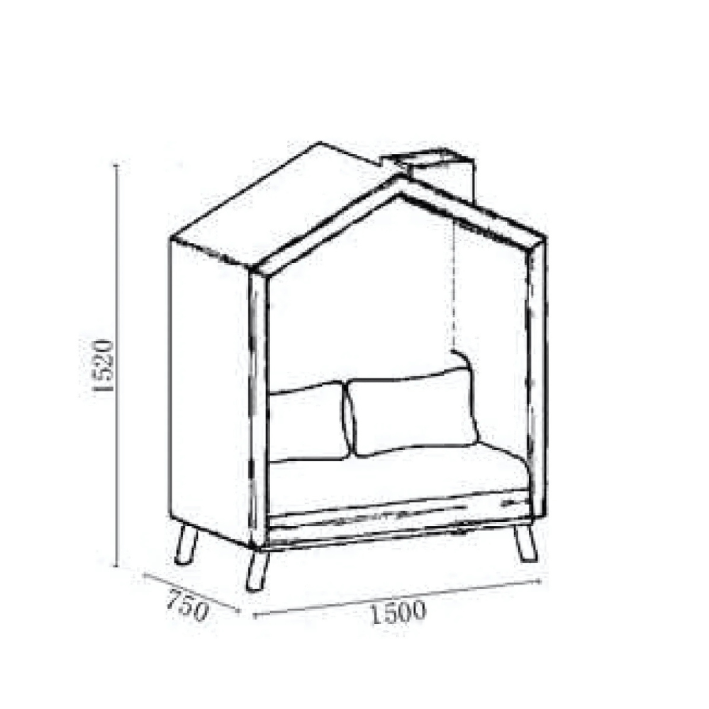 House Two Seater Acoustic Privacy High Back Fabric Lounge Sofa Booth