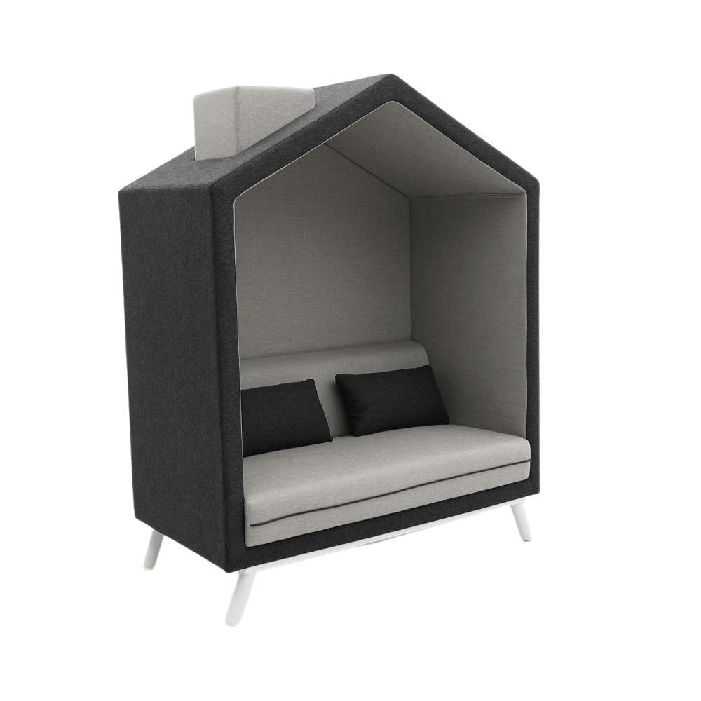 House Two Seater Acoustic Privacy High Back Fabric Lounge Sofa Booth