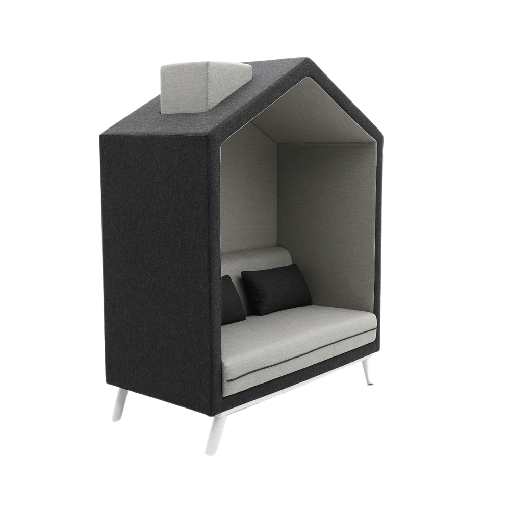 House Two Seater Acoustic Privacy High Back Fabric Lounge Sofa Booth