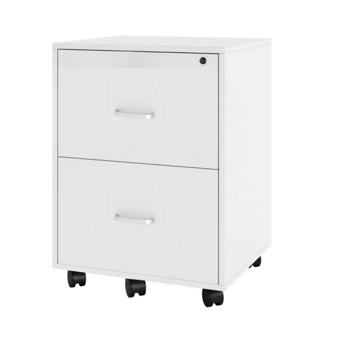 HPD2 2-Drawer Slim Edged Steel Mobile Pedestal Cabinet with Metal Handle - Gavisco Office Furniture