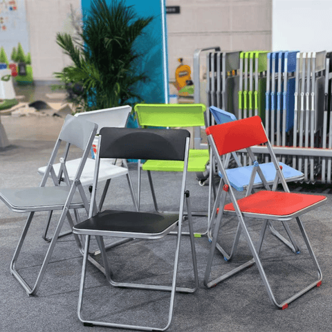 Hue Metal Folding Chair with Storage Cart