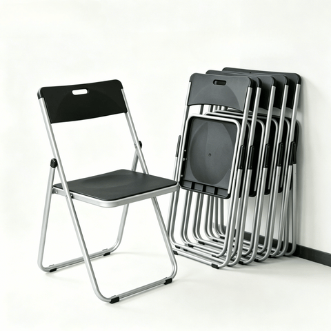 Hue Metal Folding Chair with Storage Cart