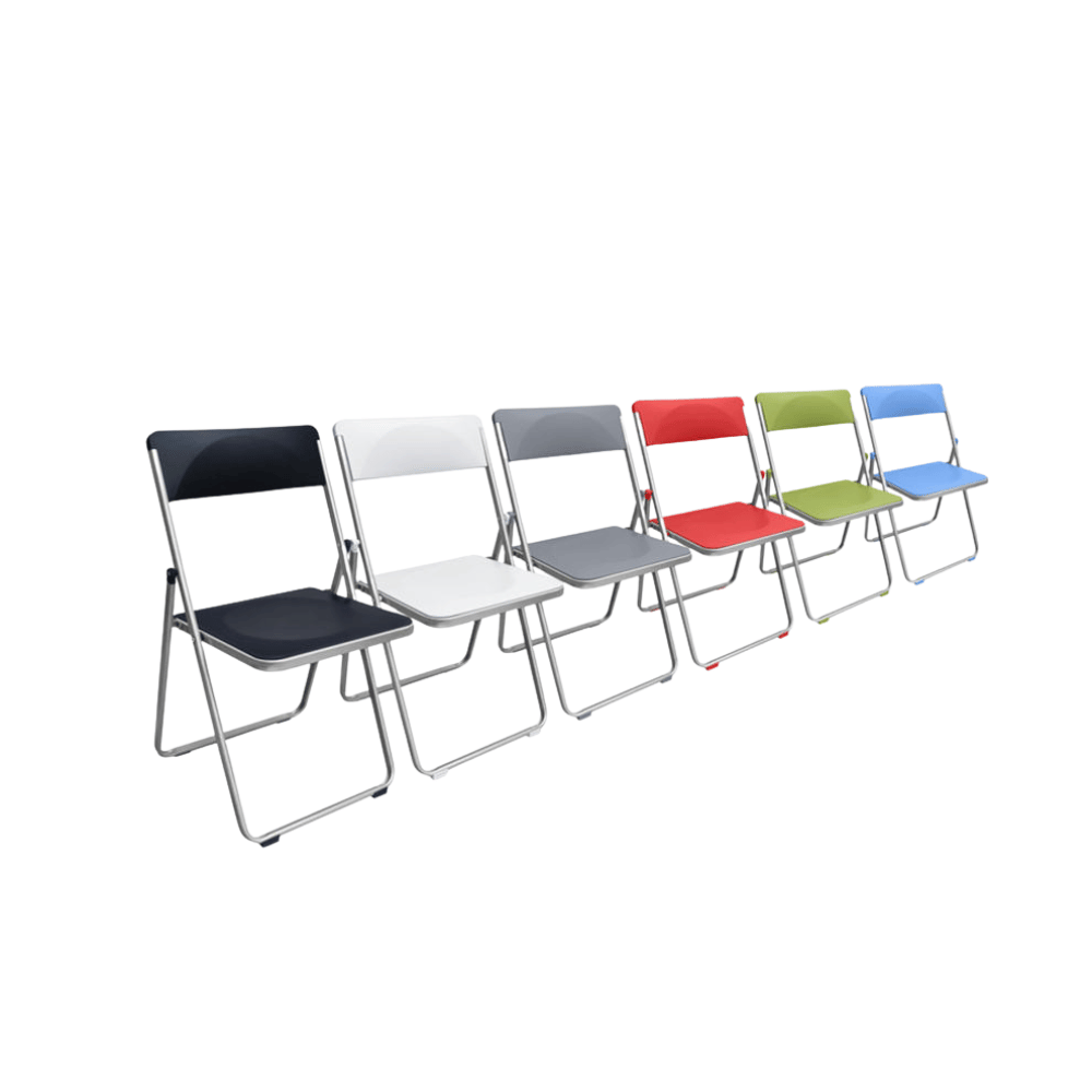 Hue Metal Folding Chair with Storage Cart