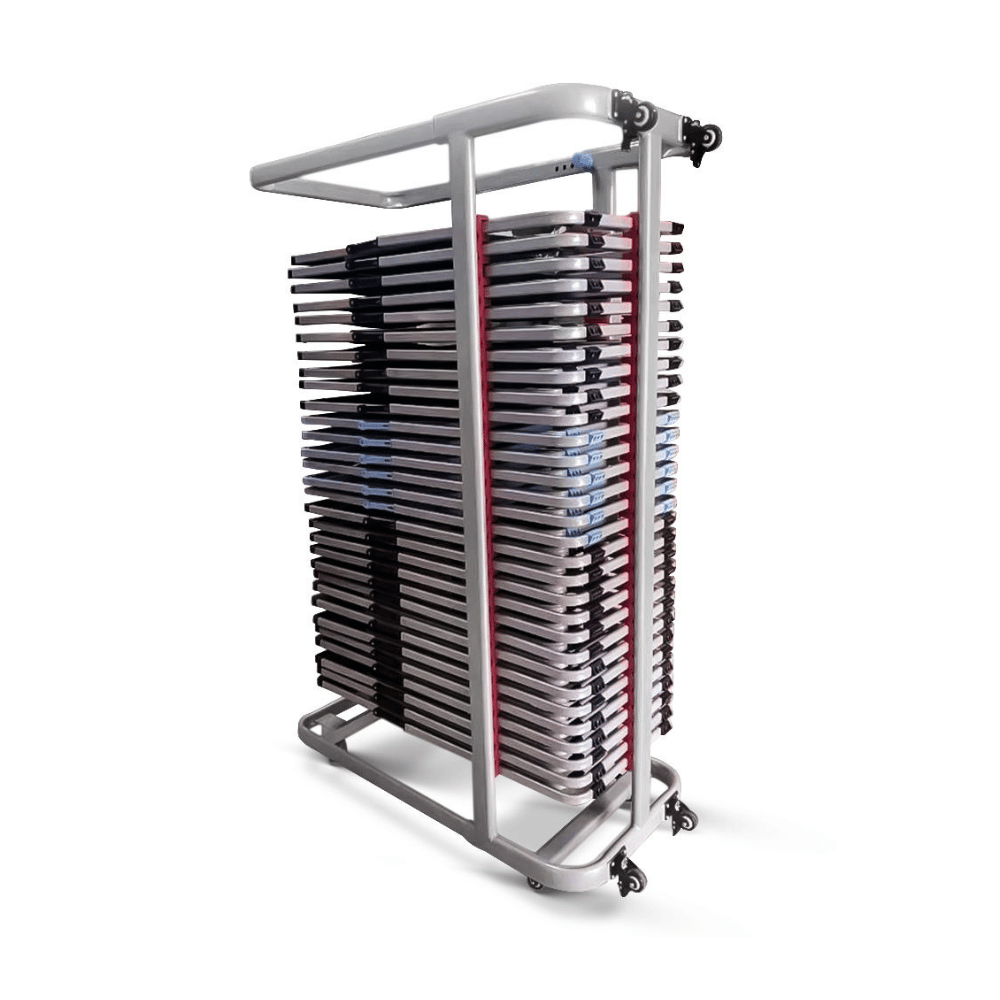 Hue Metal Folding Chair with Storage Cart
