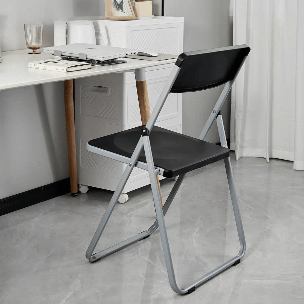 Hue Metal Folding Chair with Storage Cart