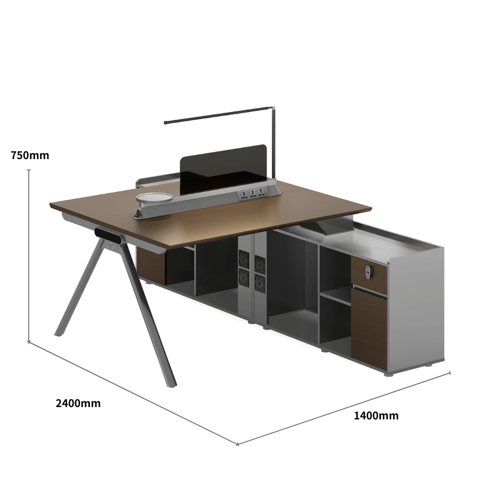 illusion-D Modern Advance Office Workstation with Side Return Cabinet