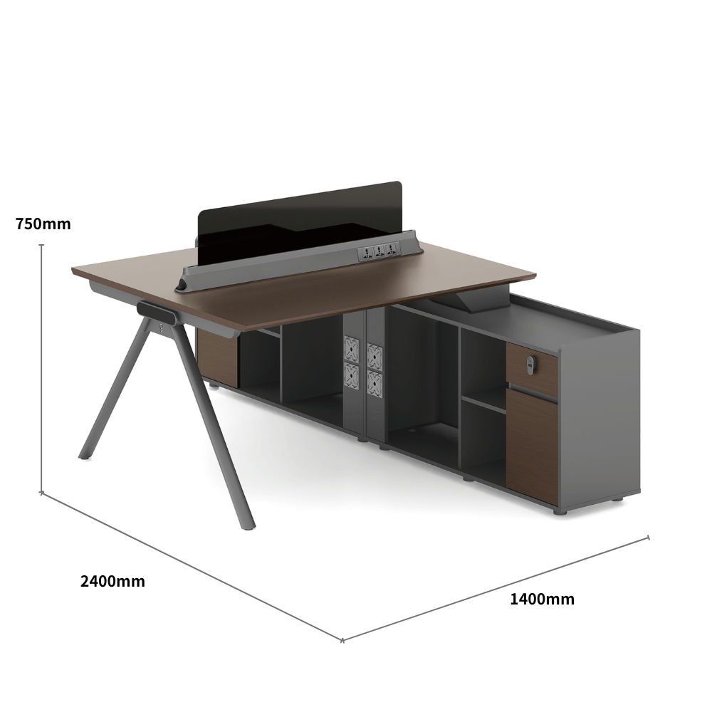 illusion-D Modern Advance Office Workstation with Side Return Cabinet