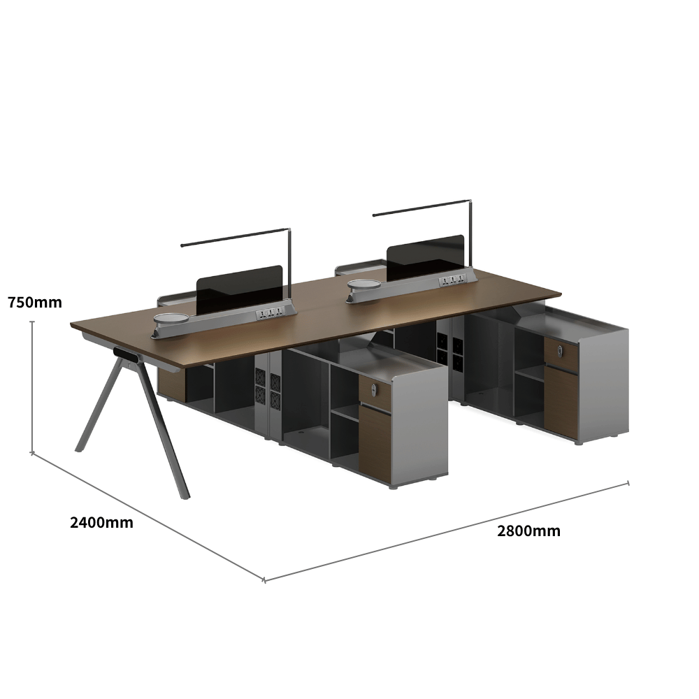 illusion-D Modern Advance Office Workstation with Side Return Cabinet