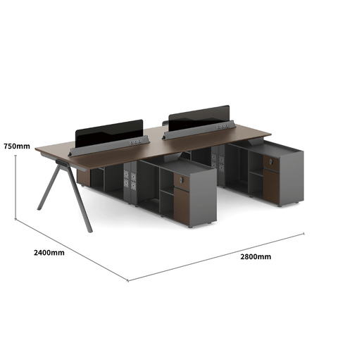 illusion-D Modern Advance Office Workstation with Side Return Cabinet