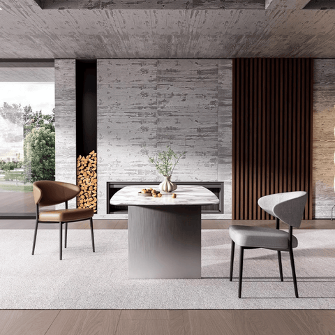 Iris Minimalist Slim Fabric Dining Room Side Chair
