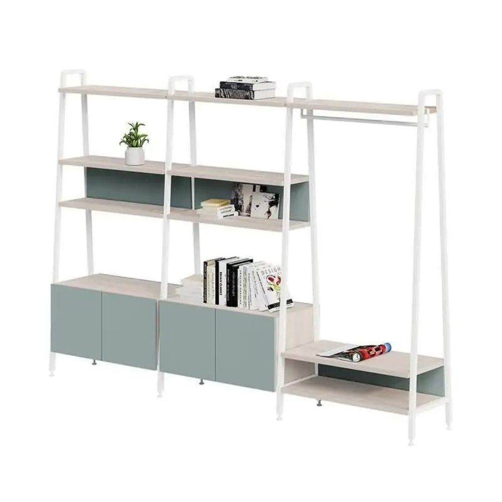 Jazz-B Modular Open Rack Shelves Bookcase Cabinet with Boards and Clothes Rack - Gavisco Premium Office Furniture