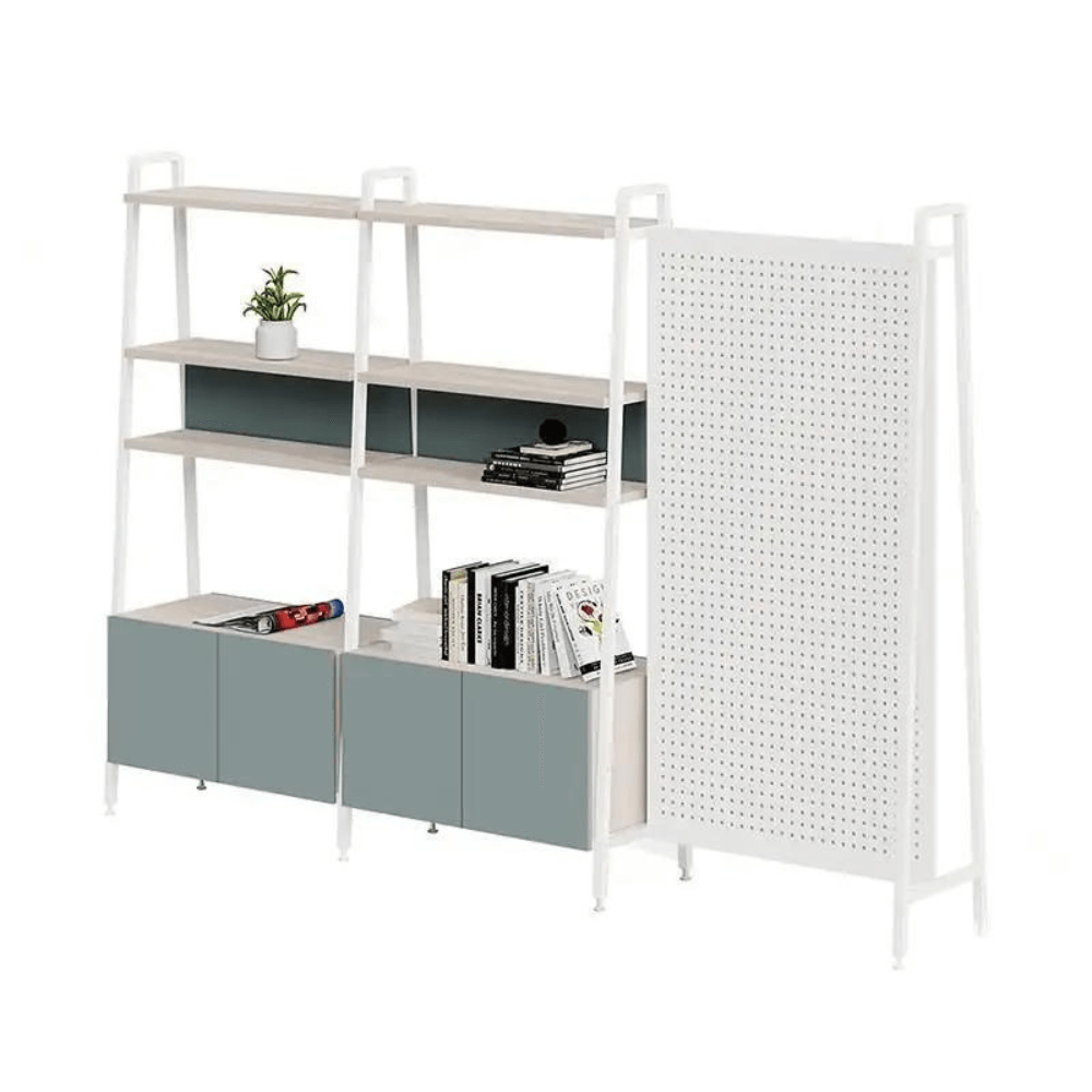 Jazz-B Modular Open Rack Shelves Bookcase Cabinet with Pegboards and C ...
