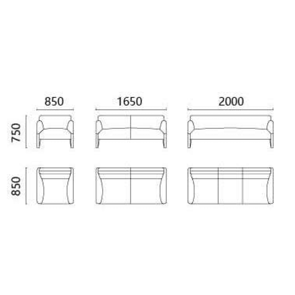 Join Three Seater Modern Fabric Lounge Sofa