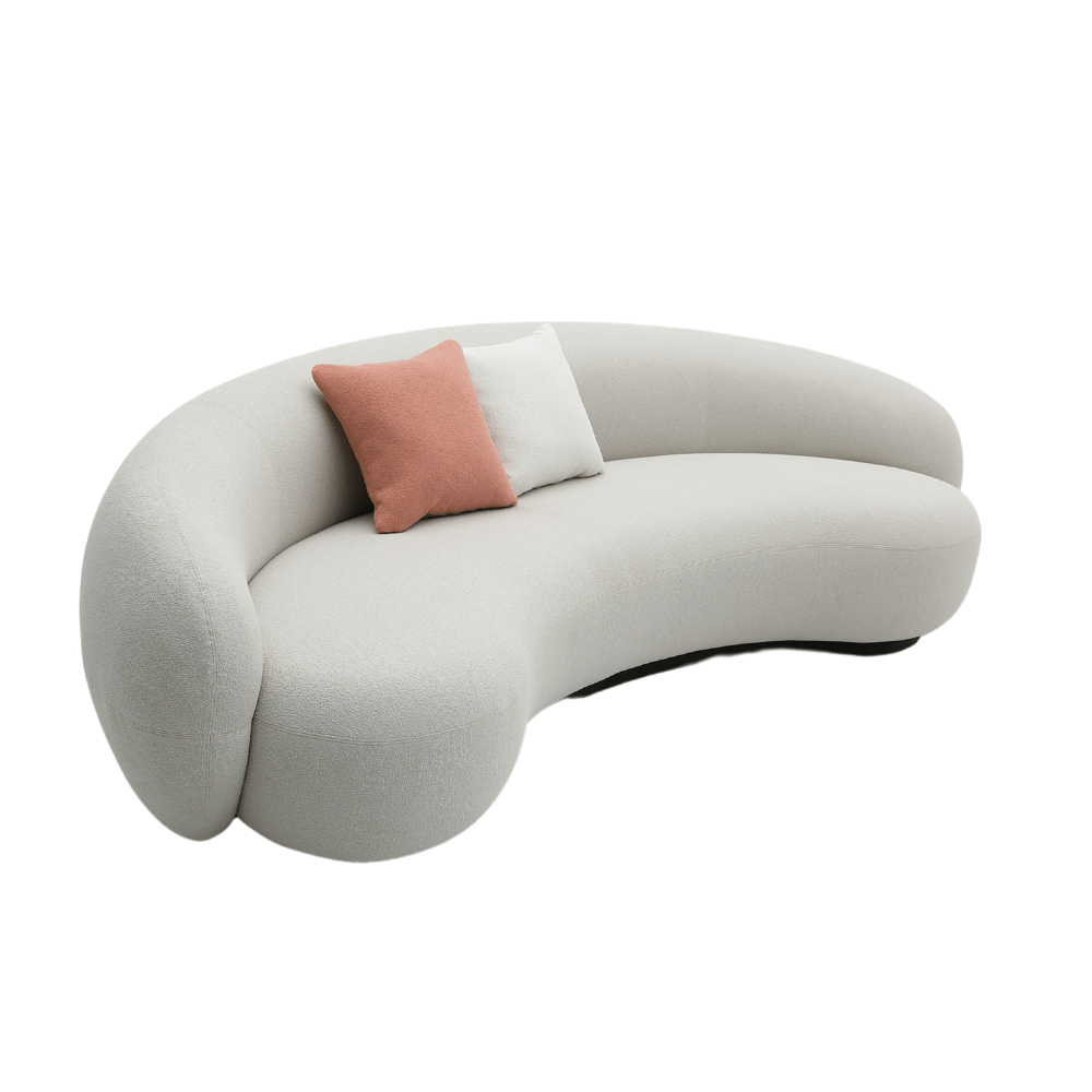 Julep Modern Fabric Office Curved Lounge Sofa