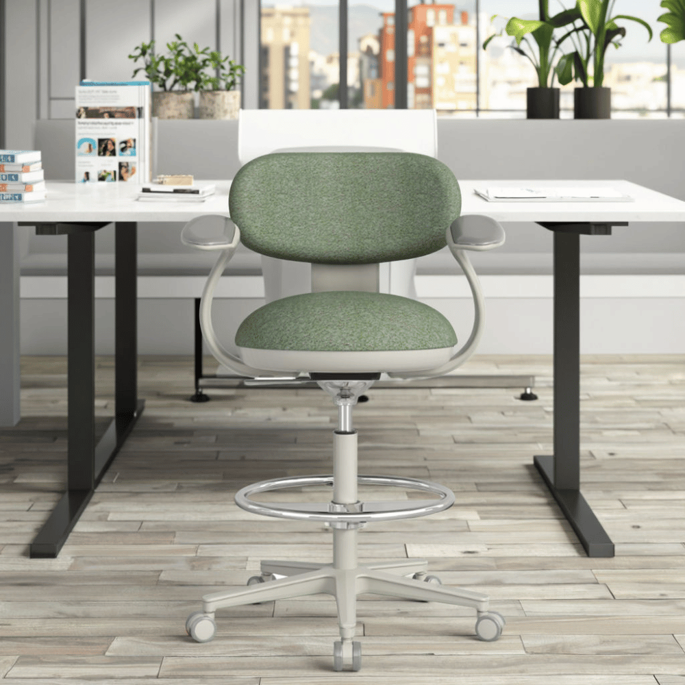 Karma Mini Armless Fabric Swivel Barstool Drafting Chair