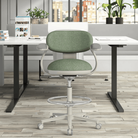 Karma Mini Armless Fabric Swivel Barstool Drafting Chair