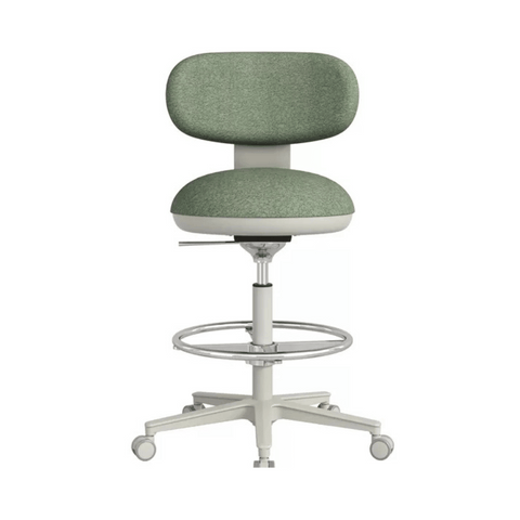 Karma Mini Armless Fabric Swivel Barstool Drafting Chair
