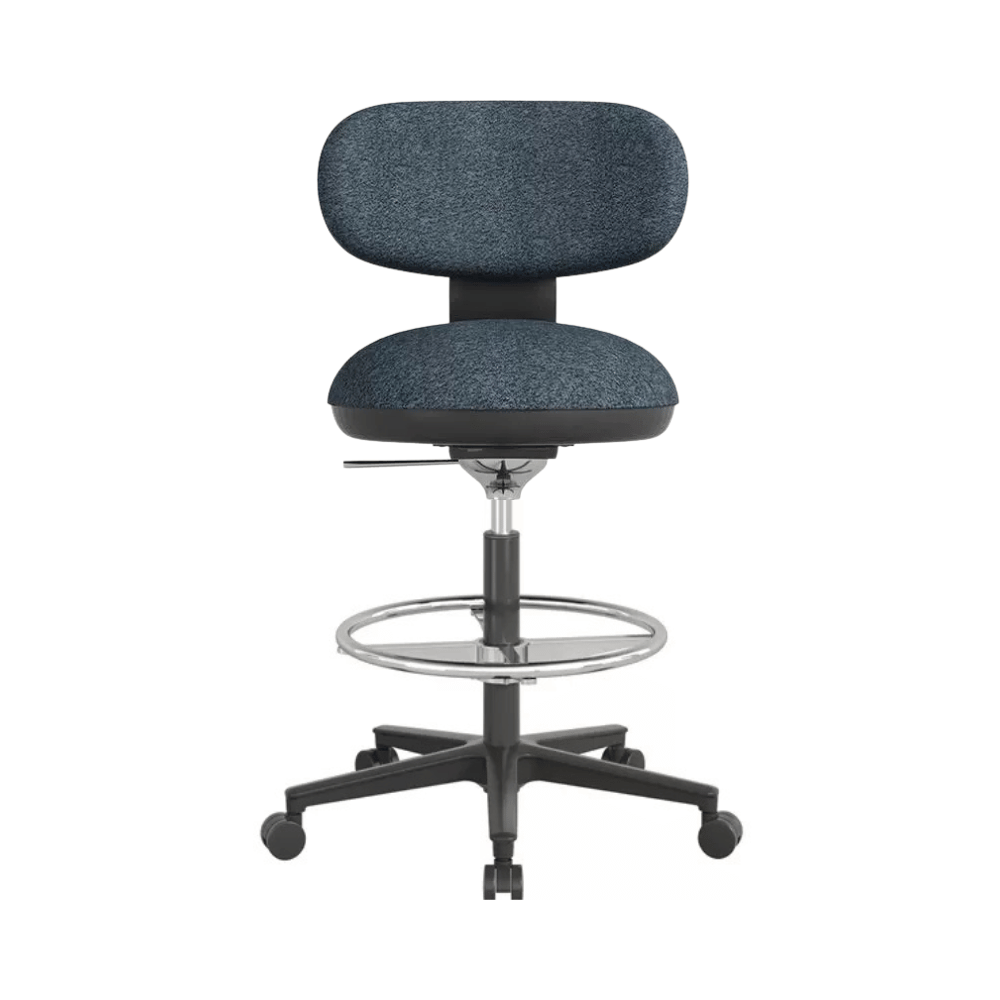 Karma Mini Armless Fabric Swivel Barstool Drafting Chair