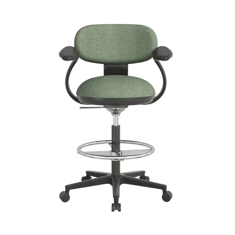 Karma Mini Armless Fabric Swivel Barstool Drafting Chair