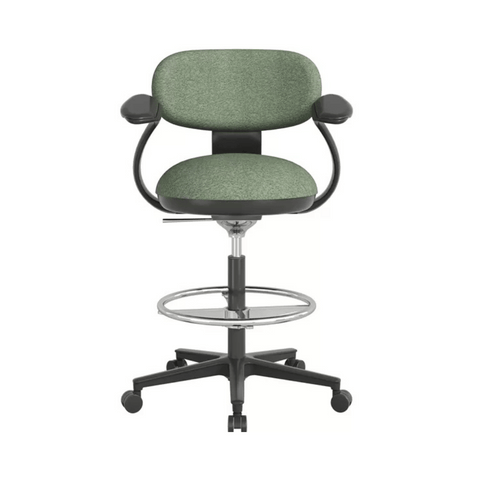 Karma Mini Armless Fabric Swivel Barstool Drafting Chair