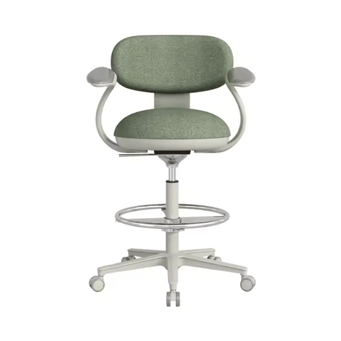 Karma Mini Armless Fabric Swivel Barstool Drafting Chair
