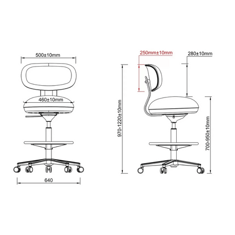 Karma Mini Armless Fabric Swivel Barstool Drafting Chair