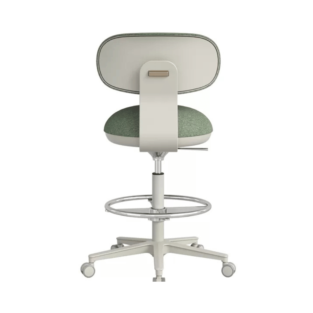 Karma Mini Armless Fabric Swivel Barstool Drafting Chair