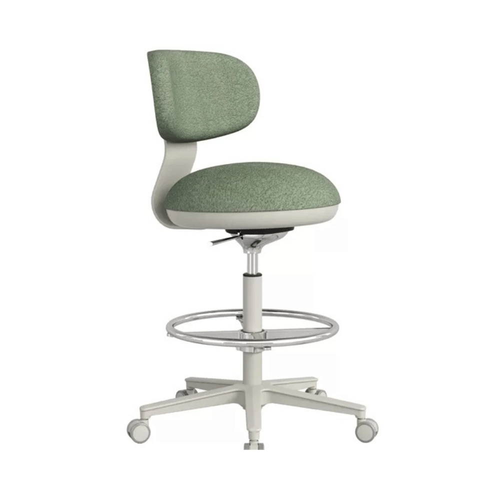 Karma Mini Armless Fabric Swivel Barstool Drafting Chair