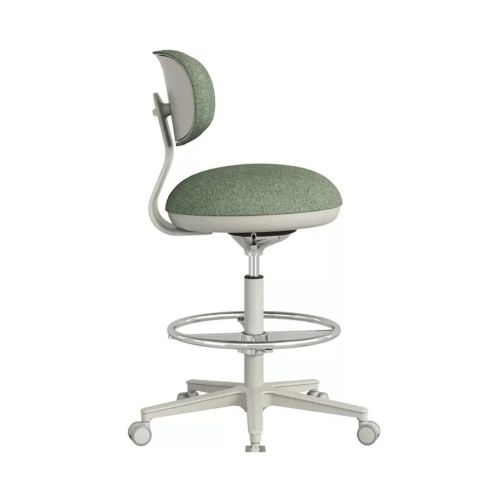 Karma Mini Armless Fabric Swivel Barstool Drafting Chair