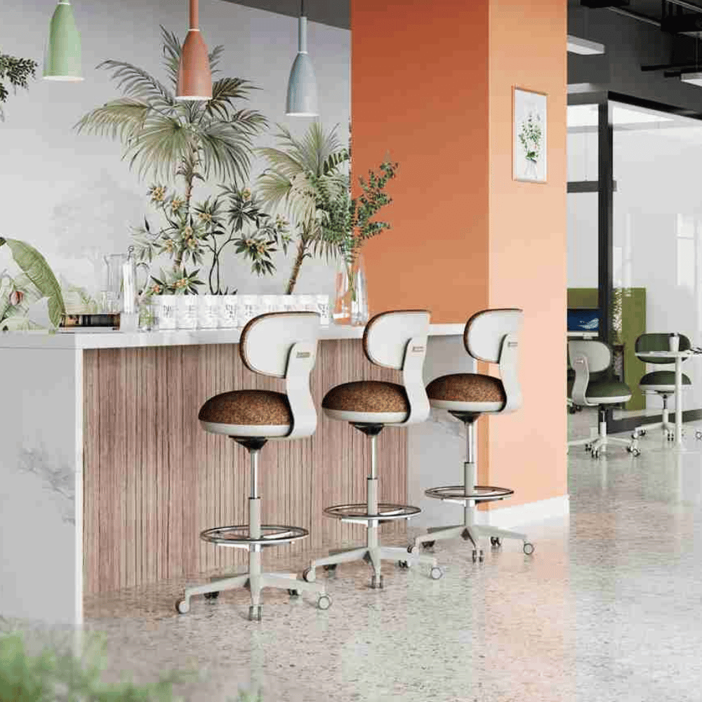 Karma Mini Armless Fabric Swivel Barstool Drafting Chair