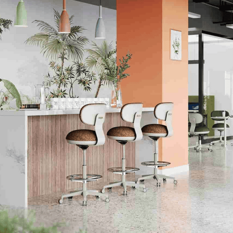 Karma Mini Armless Fabric Swivel Barstool Drafting Chair
