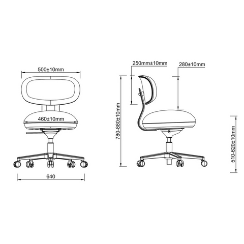 Karma Mini Armless Fabric Swivel Stool Office Chair